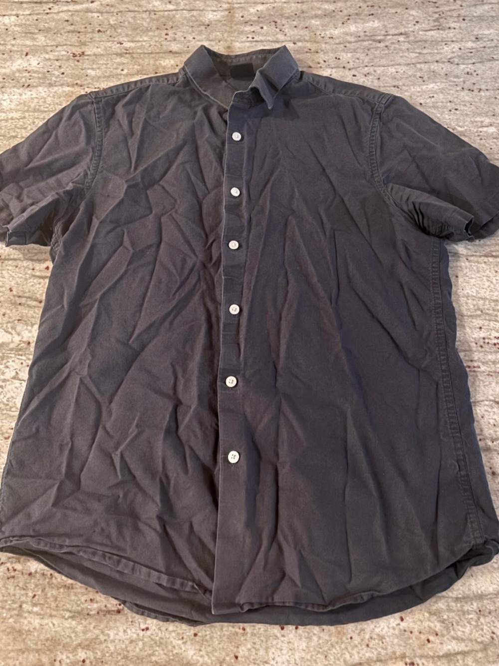 Share ASOS Short Sleeve Button Up Collared Work Shirt - Navy Size M